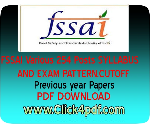 FSSAI PREVIOUS YEAR QUESTION PAPER