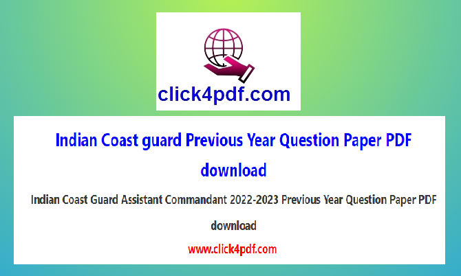Indian Coast guard Previous Year Question Paper PDF download