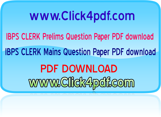 IBPS Clerk Prelims Question Paper PDF download