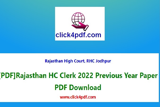 [PDF]Rajasthan HC Clerk 2022 Previous Year Paper PDF Download