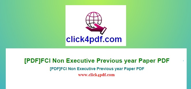 [PDF]FCI Non Executive Previous year Paper PDF